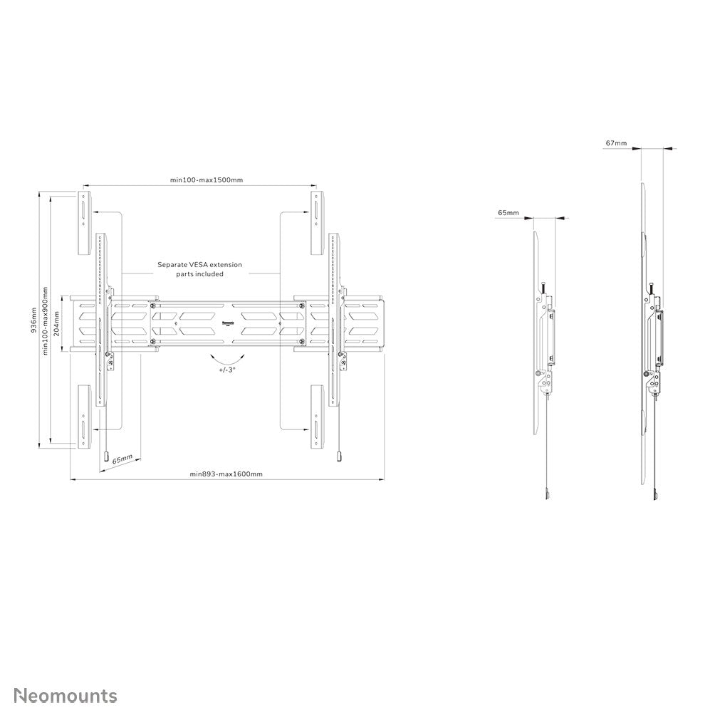 EAN 8717371449551 - Neomounts WL30S-950BL19 soporte para monitor 2,79 m (110") Negro imagen 20