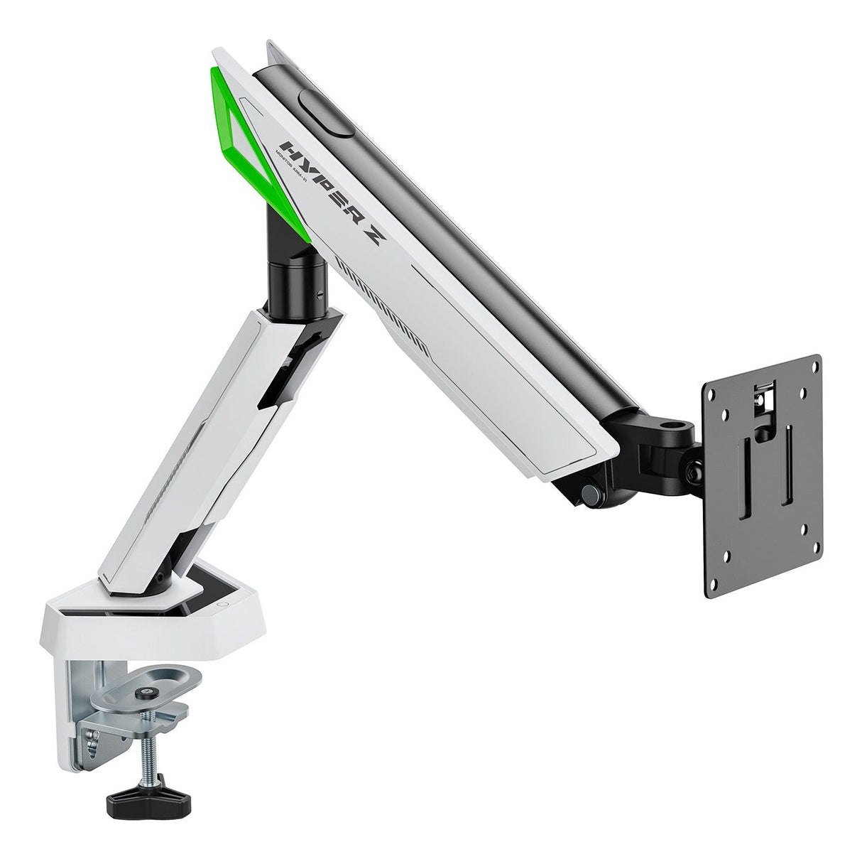 Aisens Soporte De Mesa Gaming Contrapeso Giratorio E Inclinable Para Monitor/Tv 16kg (3 Pivotes, 1 Brazo) De 17-49, Negro-Blanco