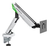 Aisens Soporte De Mesa Gaming Contrapeso Giratorio E Inclinable Para Monitor/Tv 16kg (3 Pivotes, 1 Brazo) De 17-49, Negro-Blanco