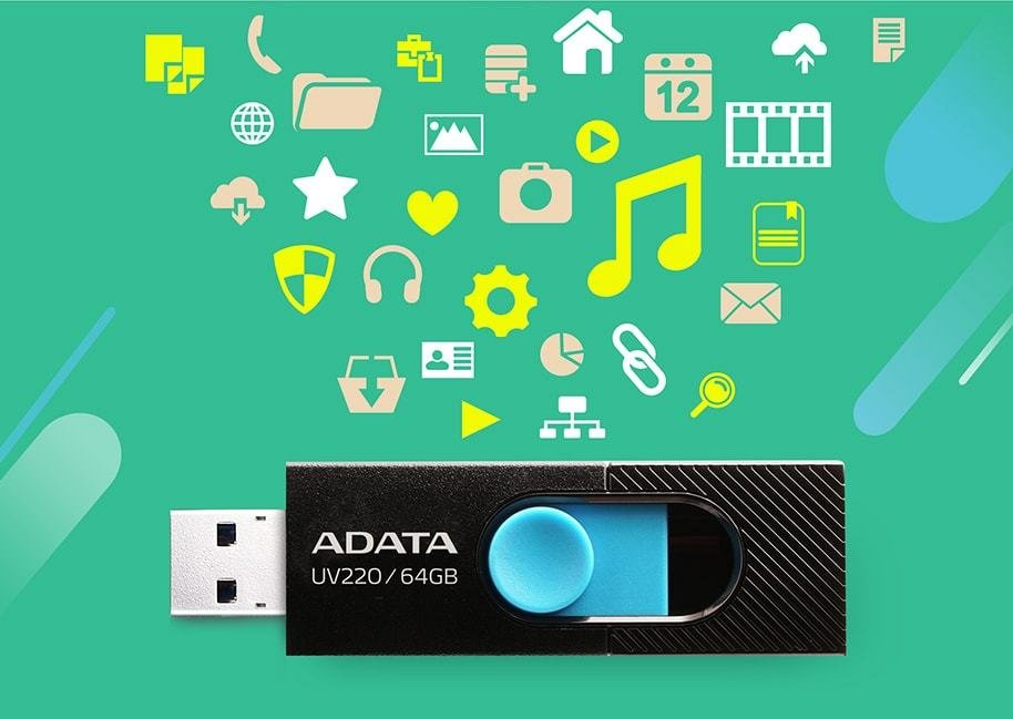 EAN 4713218462763 - ADATA UV220 unidad flash USB 64 GB USB tipo A 2.0 Negro, Azul imagen 3