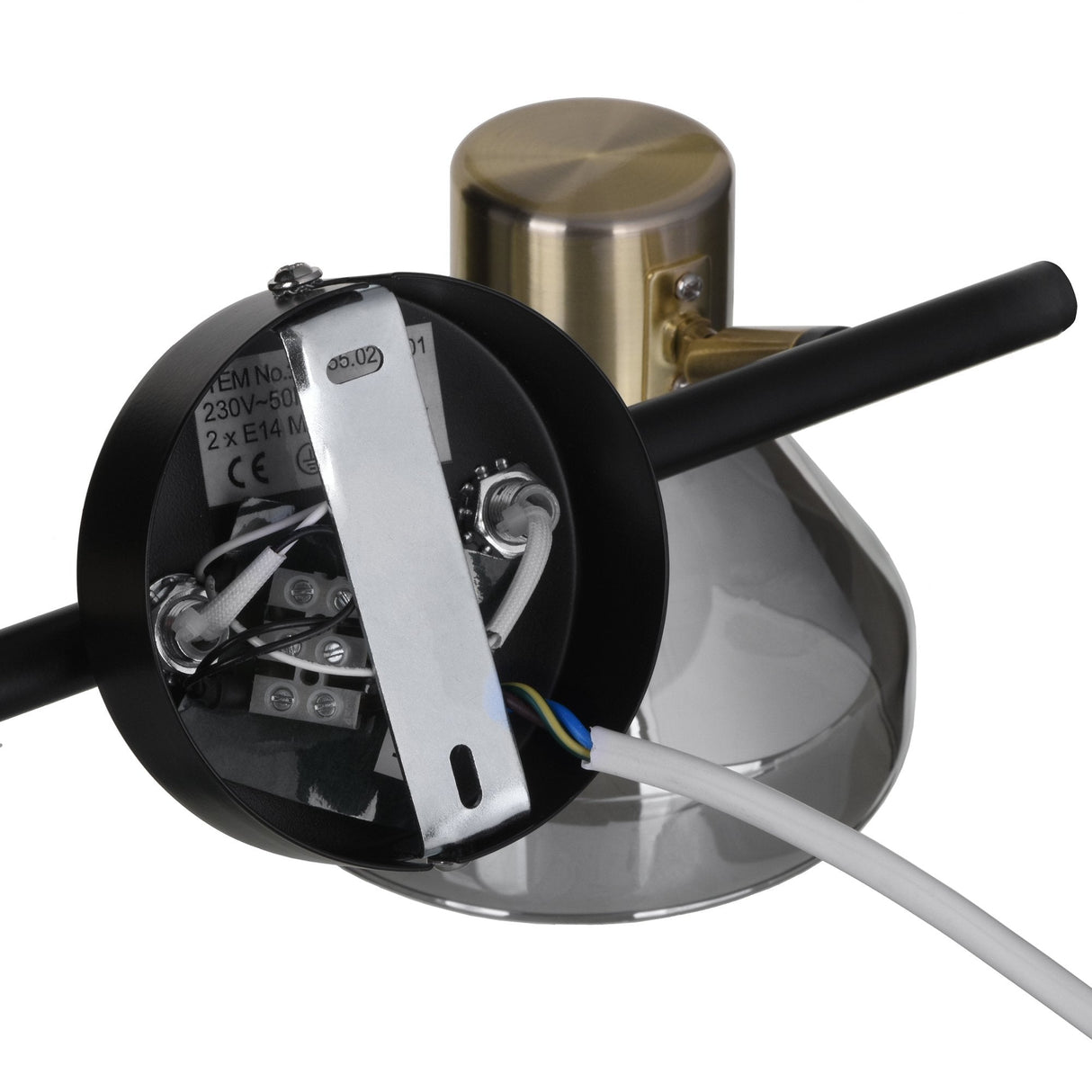 Activejet Lisa Plafón Doble Negro Y Dorado E14 Aplique Para Salón