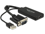 Delock Adaptador Vga + Audio A Hdmi Con Cable Negro