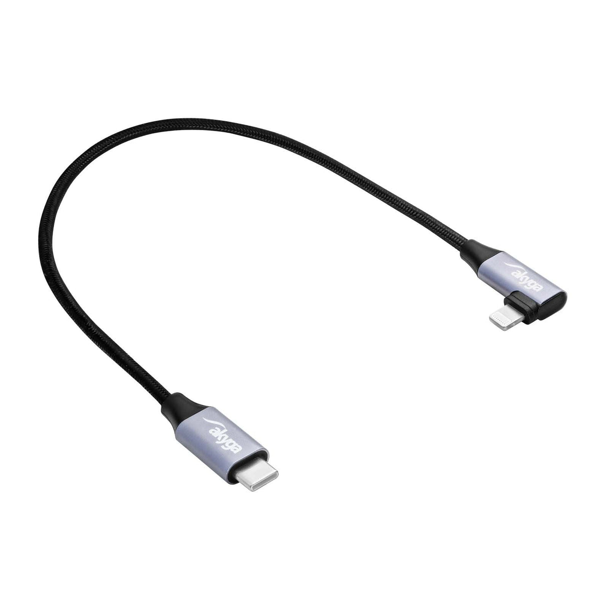Akyga Cable Usb Ak-Usb-55 Usb Tipo C M Lightning M Angle Ver. 2.0 30w 0.3m