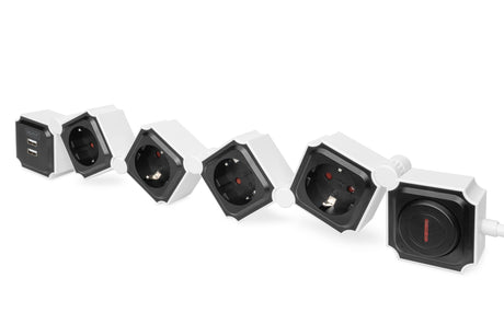 EAN 4016032463917 - Digitus DA-70620 base múltiple 1,6 m 4 salidas AC Interior Negro, Blanco imagen 1