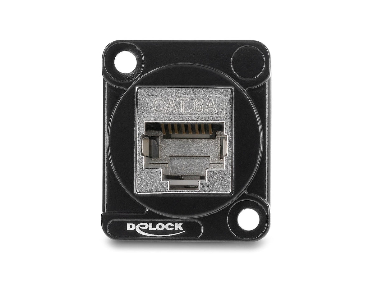 Delock D Tipo Módulo Rj45 Conector Hembra A Hembra 90° Angulado Cat.6a Negro Plateado