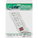 Regleta Inline 3 Puertos 3x Tipo F Con Interruptor Y Seguridad Infantil Blanco 3m