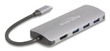 Delock 64323 Concentrador Usb 10 Gbps De 7 Puertos Y Salida Hdmi 4k Con Conexión Usb Type-C Y Pd 3.0 90 W