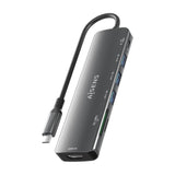 Aisens Usb-C Dock 7 En 1, Usb-C A 1xhdmi, 3xusb-A, 1xusb-C Pd 100w, 1xsd, 1xmicro Sd, Gris, 15cm