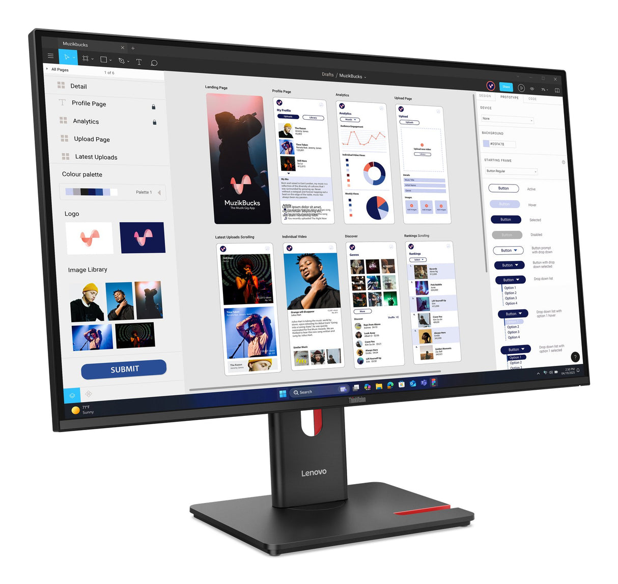 EAN 0198156726681 - Lenovo ThinkVision T32UD-40 pantalla para PC 80 cm (31.5") 3840 x 2160 Pixeles 4K Ultra HD LCD Negro imagen 3