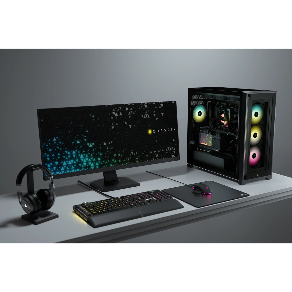 Caja Pc Corsair Icue 5000x Cristal Templado Negra