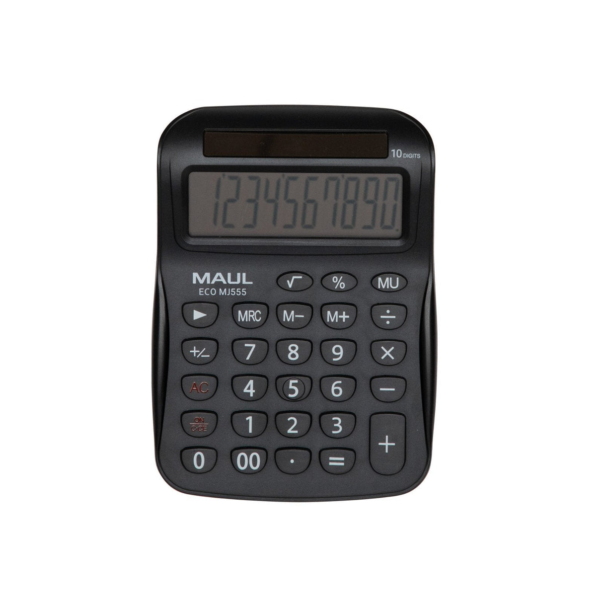 Maul Calculadora Eco Mj 555  Calculadora Basica Con Pantalla De 10 Dígitos  Calculadora Solar De 80% De Plástico Reciclado  Calculadora Pequeña 15,4 X 11 X 2,7 Cm  Blanco
