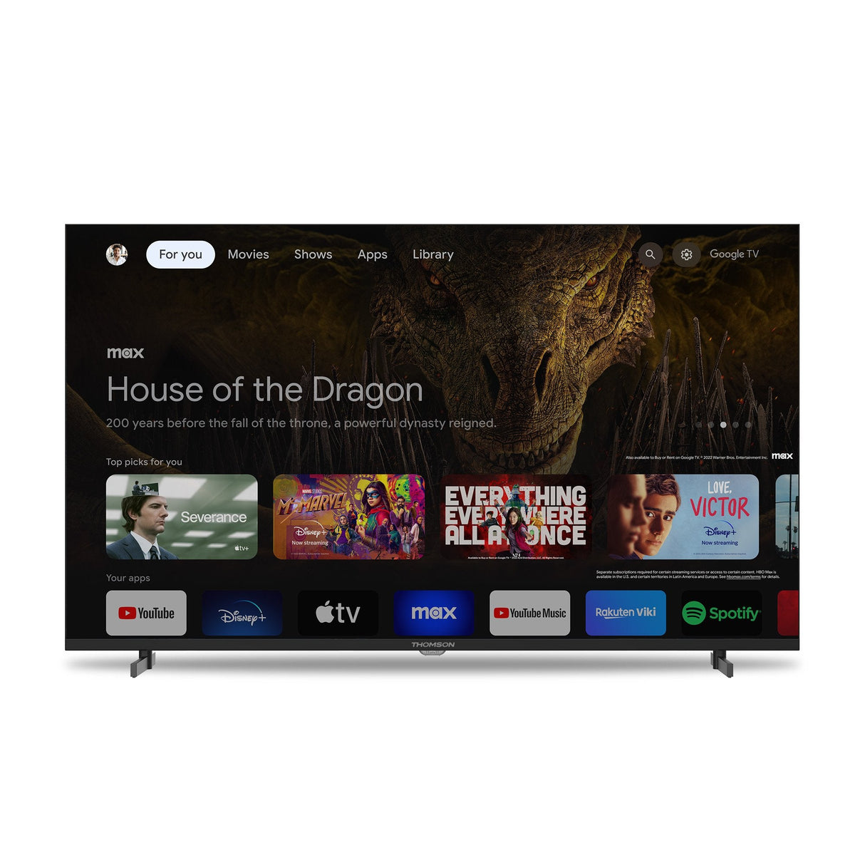 Thomson 43ug4s14, Tv Led 109 Cm (43 Pulgadas), Negro, Ultrahd/4k, Google Tv, Triple Sintonizador, Hdr 43ug4s14