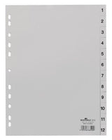 Regimro Numérico Durable A4 1-12 Pp Tapa Completa. Gris