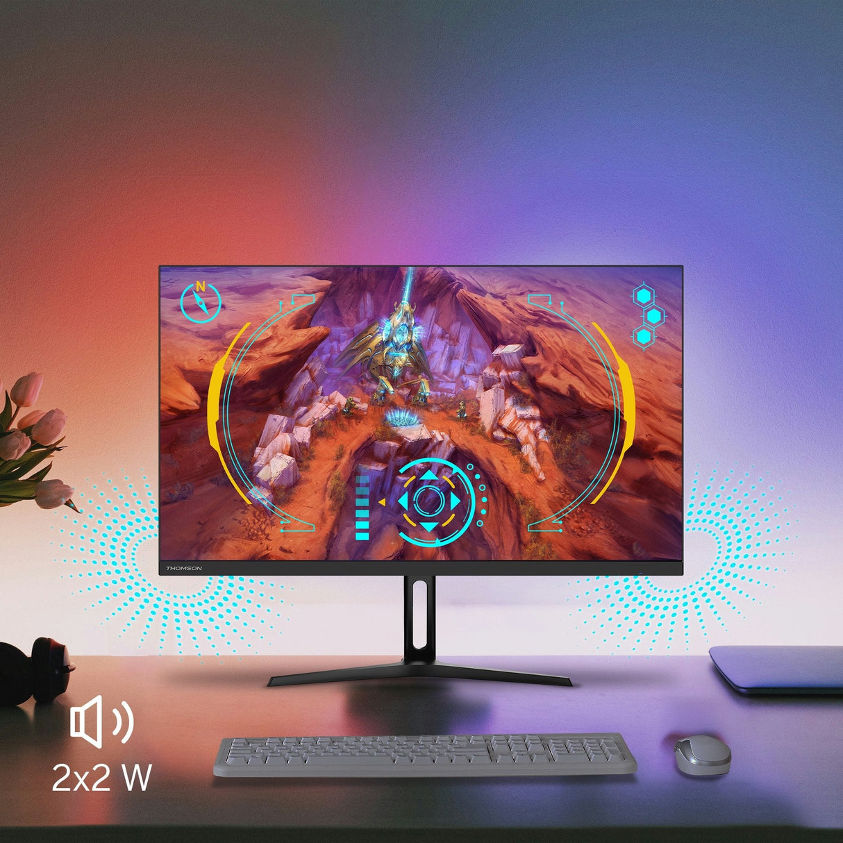 Monitor Thomson Gaming 24"Fhd 1920x1080 180hz 1ms 2*Hdmi/1*Dp Negro