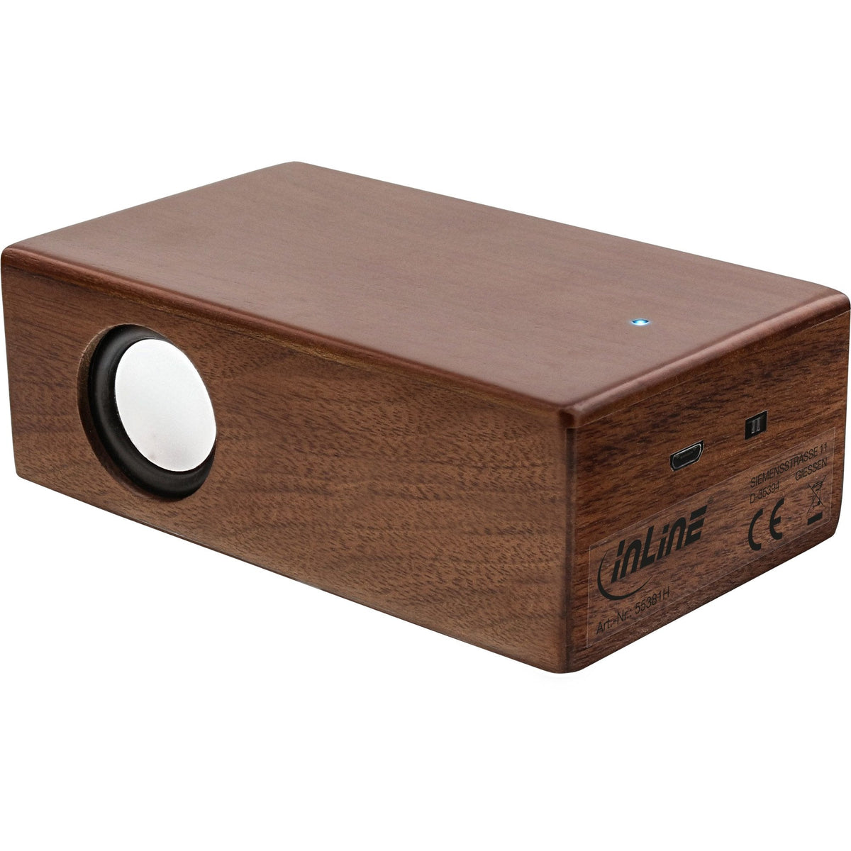 Altavoz Inline "Woodbrick" En Caja De Madera De Nogal Real