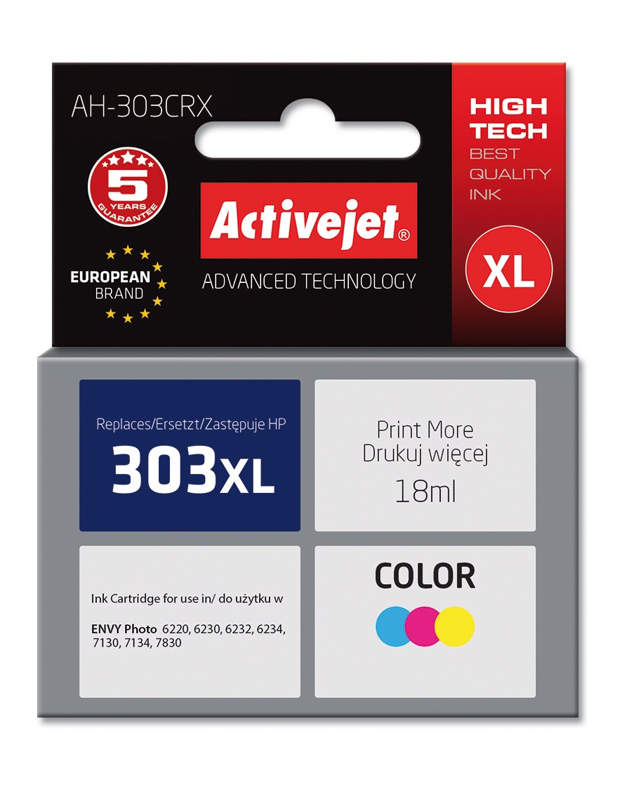 EAN 5901443116103 - Activejet AH-303CRX cartucho de tinta 1 pieza(s) Compatible Alto rendimiento (XL) Cian, Magenta, Amarillo imagen 1