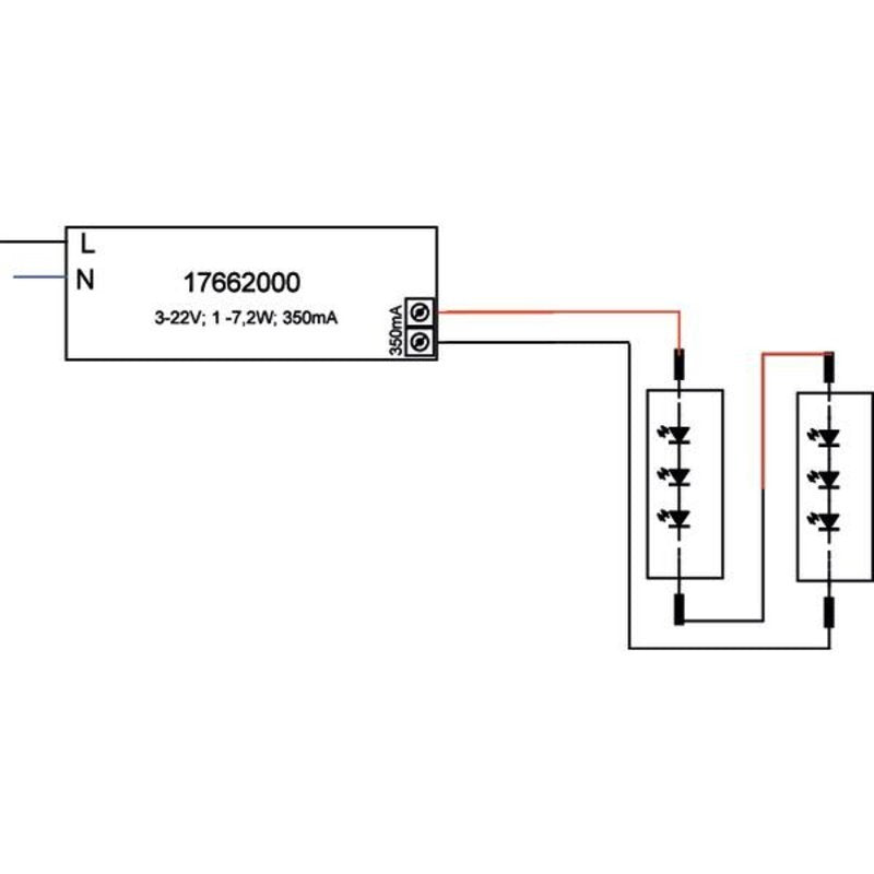 Brumberg 17662000 Konverter Rechte. Sw On Off 7,2w 230v 350ma