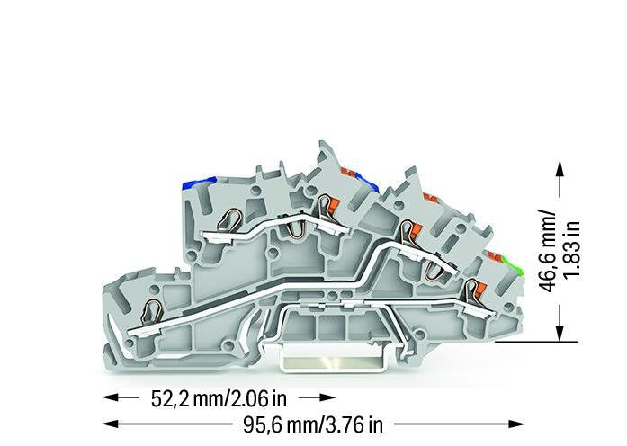 Wago 2203-7546 Installationsetagen- Klemme,N L Pe,Erdgeschoss Grn-Gelb,Grau