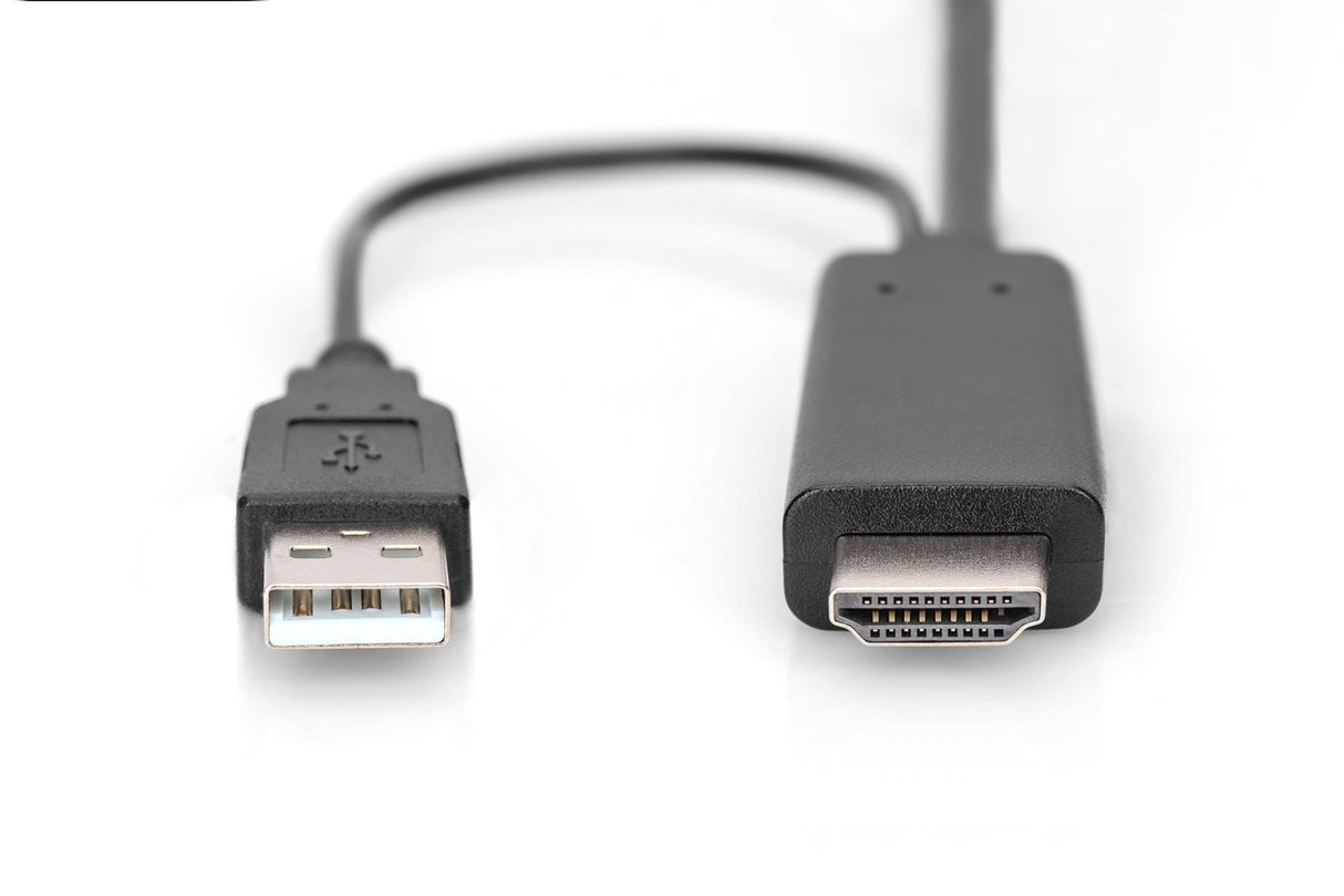EAN 4016032481119 - Digitus AK-330111-020-S adaptador de cable de vídeo 2 m HDMI tipo A (Estándar) DisplayPort + USB Type-A N imagen 2
