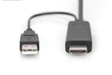 EAN 4016032481119 - Digitus AK-330111-020-S adaptador de cable de vídeo 2 m HDMI tipo A (Estándar) DisplayPort + USB Type-A N imagen 2