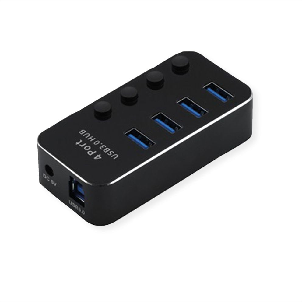 Roline Usb 3.2 Gen 1 Notebook Hub, 4 Ports, Einzeln Schaltbar, Schwarz