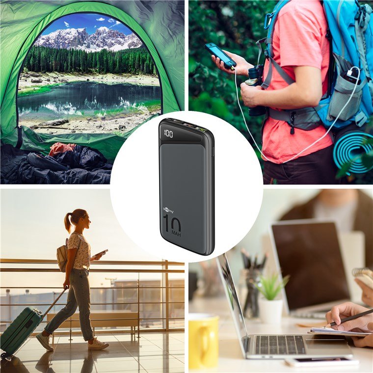 Goobay Powerbank Carga Rápida 10.000 Mah 53936 Negro