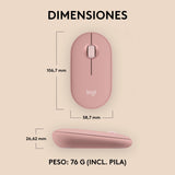 Ratón Logitech Pebble 2 M350s Wireless + Bluetooth Rosa 910-007014