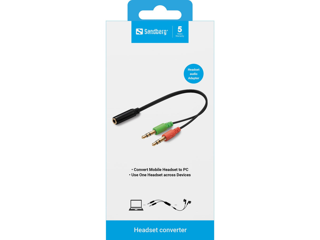 EAN 5705730508677 - Sandberg 508-67 cable de audio 2 x 3.5mm 3,5mm Negro imagen 2