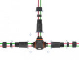 Delock Cableverbinder T-Form Für Aussenbereich 2 Pin, Ip68 Wasserdicht, Schraubbar, Cabledurchmesser 4,5 - 7,5 Mm Schwarz