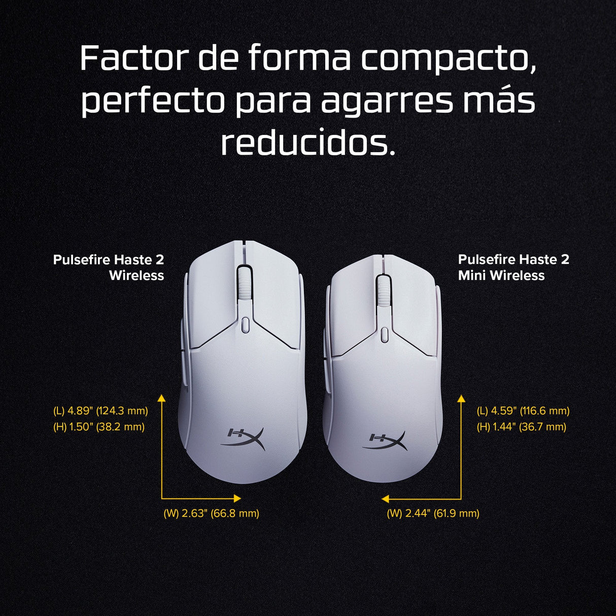 Hp Hyperx Pulsefire Haste 2 Mini: Ratón Gaming Inalámbrico (Blanco)