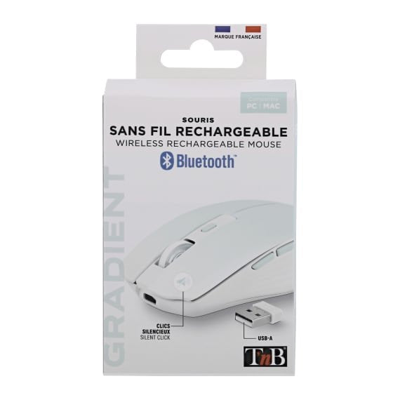 EAN 3303170113202 - T'nB MWGRADIENTBL ratón mano derecha Bluetooth + USB Type-C 1600 DPI imagen 6
