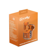Celly Sheer Auriculares True Wireless Stereo (Tws) Naranja, Transparente