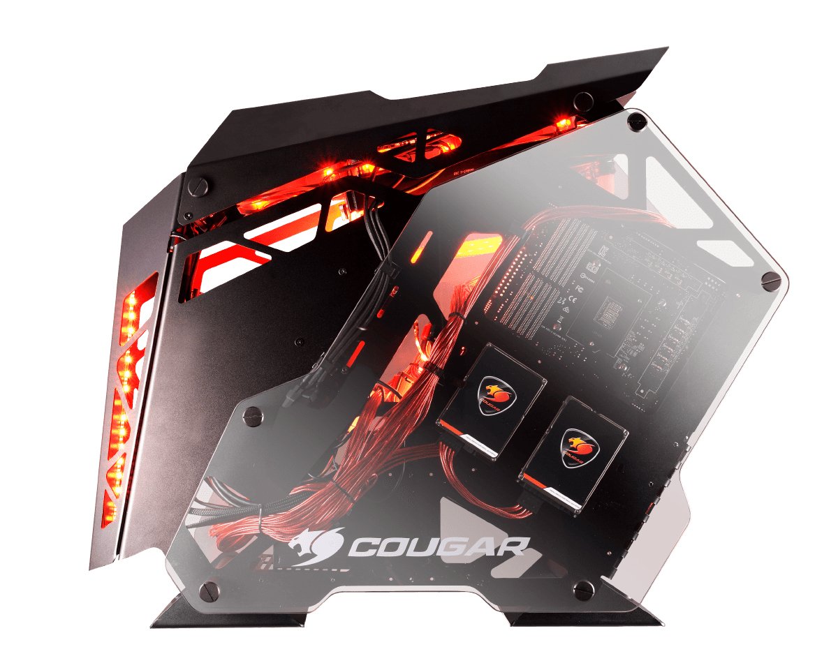 Caja  Pc Cougar Miditorre Conquer Cristal Templado