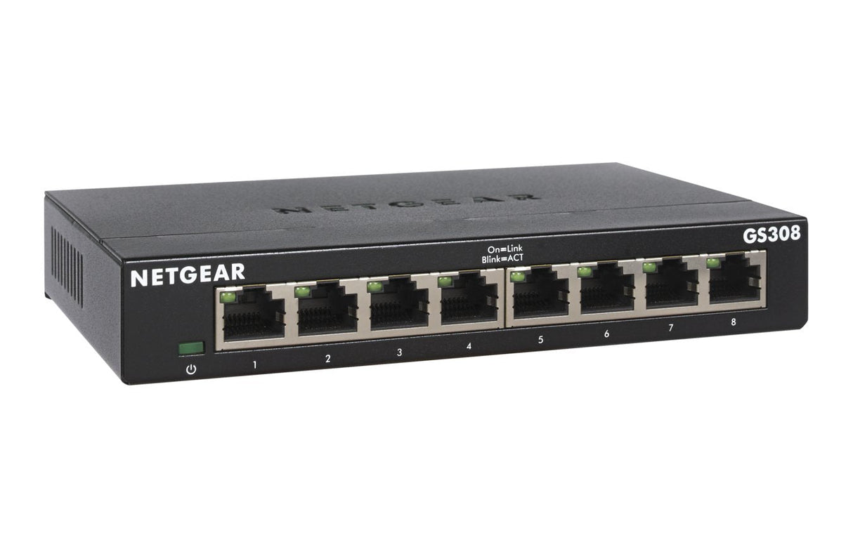 Netgear Gs308-300pes Switch No Administrado L2 Gigabit Ethernet (10/100/1000) Negro
