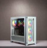 Caja Pc Corsair Icue 4000x Rgb Tempered Glass Blanca Cc-9011205-Ww Corsair Icue 4000x Rgb, Midi Tower, Pc, De Plástico, Acero, Vidrio Templado, Blanco, Atx, Juego