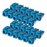 Startech.Com Cat6 Keystone Jack Módulo, Pack De 24 Rj45 Ethernet Keystone Conector Hembra, Utp Cat6 Wandbuchse, 90 Grad 110 Punch Down Conector Hembra, Azul, Acodado, Azul, Rj-45, Conector Hembra, Conector Hembra, 10gbase-T