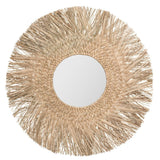 Espejo De Junco Natural Ø80cm (Espejo Ø30cm) Colección 'Jungly'
