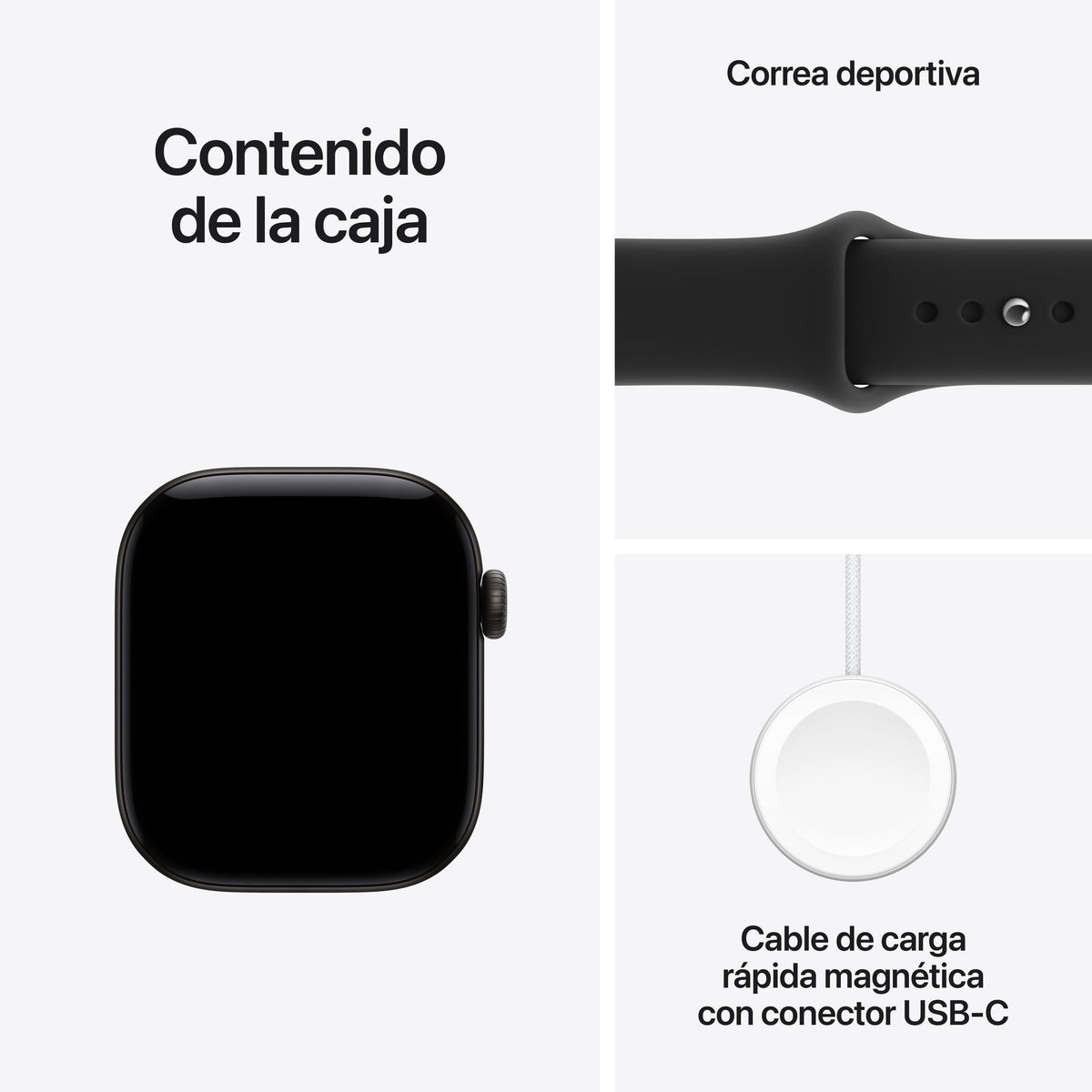 Apple Watch Series 12 (2026) Gps+Cel 42mm Caja De Aluminio Negra Correa Deportiva Negra Talla S M Siri Ai
