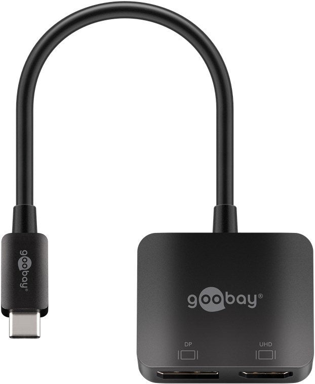 Adaptador De Cable De Vídeo Goobay 60172  0,15 M Usb Tipo C Hdmi + Displayport Negro
