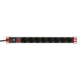 Techly 106893 Regleta Pdu Rack 19" 1u, 8x Schuko, 250v/16a Cable 3m