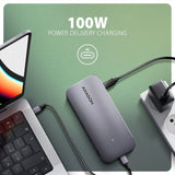Hub Axagon Hmc-12gm2 Base Para Portátil Y Replicador De Puertos Alámbrico Rog Xg Mobile + Usb Type-C Gris