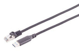 S-Impuls Usb-A Lan Cable Adaptador 1g, Rj45, Alu, Negro., 2m