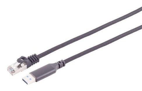 S-Impuls Usb-A Lan Cable Adaptador 1g, Rj45, Alu, Negro., 3m
