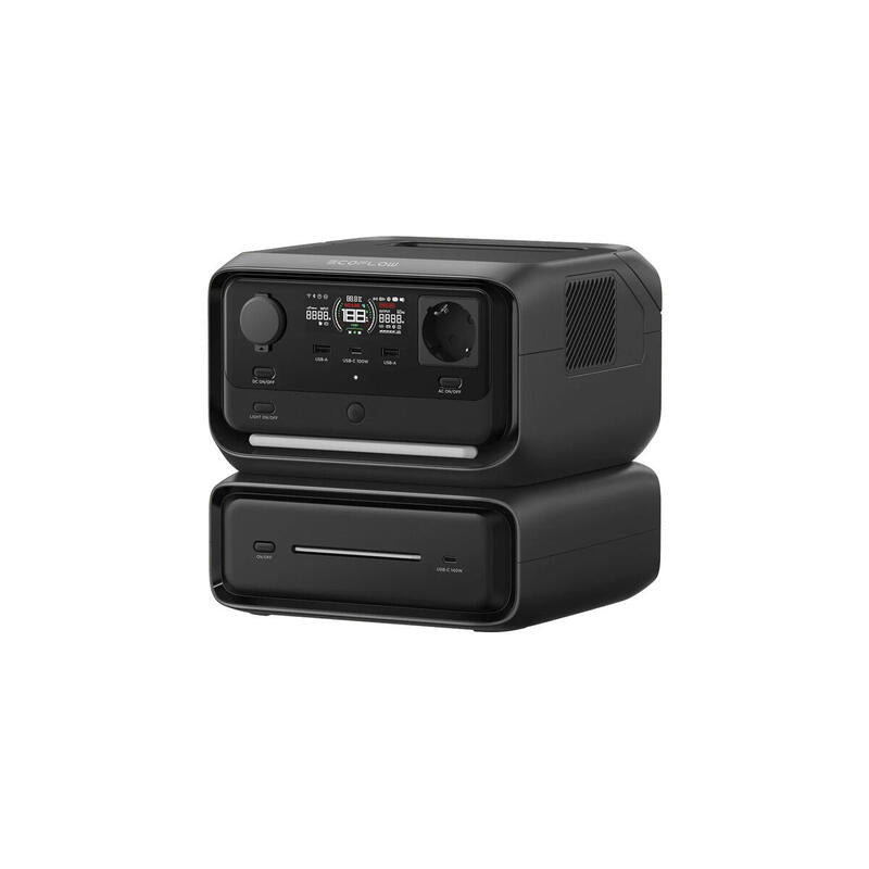 Ecoflow River 3 Max (Río 3 Más + Batería Adicional Eb300), Powerstation Schwarz, 572 Wh, X-Boost 2.400w, 2 Baterías Lfp Efriver3max-Eu-Cbox