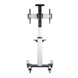 Tooq Soporte De Pantalla De Suelo Con Ruedas 37"-70" - Bloqueo De Ruedas - Dos Estantes - Gestion De Cables - Peso Max