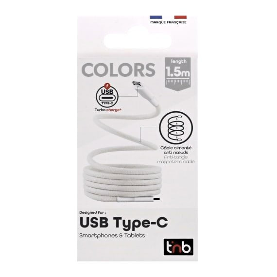 Tnb Cable De Funda Magnetica Usb-C A Usb-C - 1.5m - White