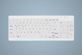 Teclado Aleman Cherry Active Key Mta Ak-C7012 Con Cable Ip68 Blanco