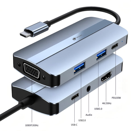 EAN 8436588882653 - Leotec LEDS04 base para portátil y replicador de puertos Acoplamiento USB 3.2 Gen 1 (3.1 Gen 1) Type-C Gr imagen 5