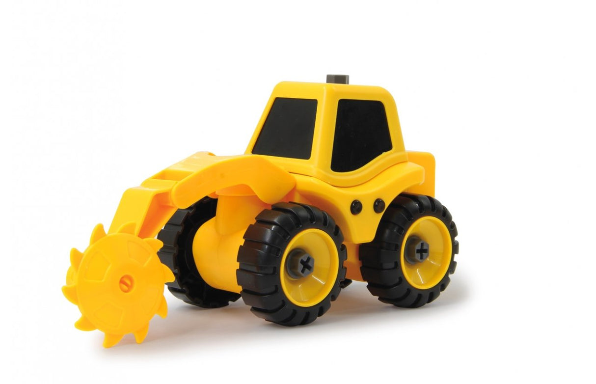 Jamara 405168 Juego De Vehículos De Construcción 9 En 2  9 Modelos Diferentes Con 2 Chasis, Multiherramienta Con Acoplamiento Antideslizante, Fácil De Desmontar Y Montar