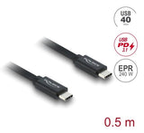 Delock Koaxiales Usb 40 Gbps Cable Usb Pd 3.1 240 W 0,5 M